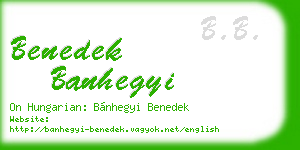 benedek banhegyi business card