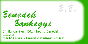 benedek banhegyi business card
